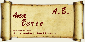 Ana Berić vizit kartica